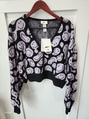 smiley cardigan